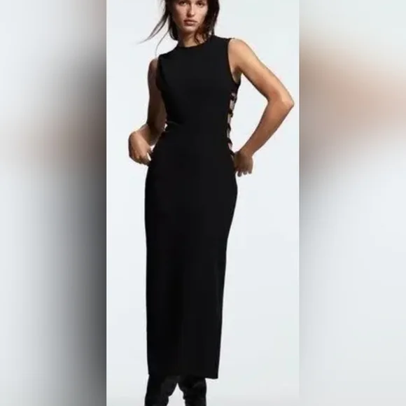 zara side cut out dress Zara Red CUT OUT FITTED ASYMMETRICAL DRESS NWT Size LARGE